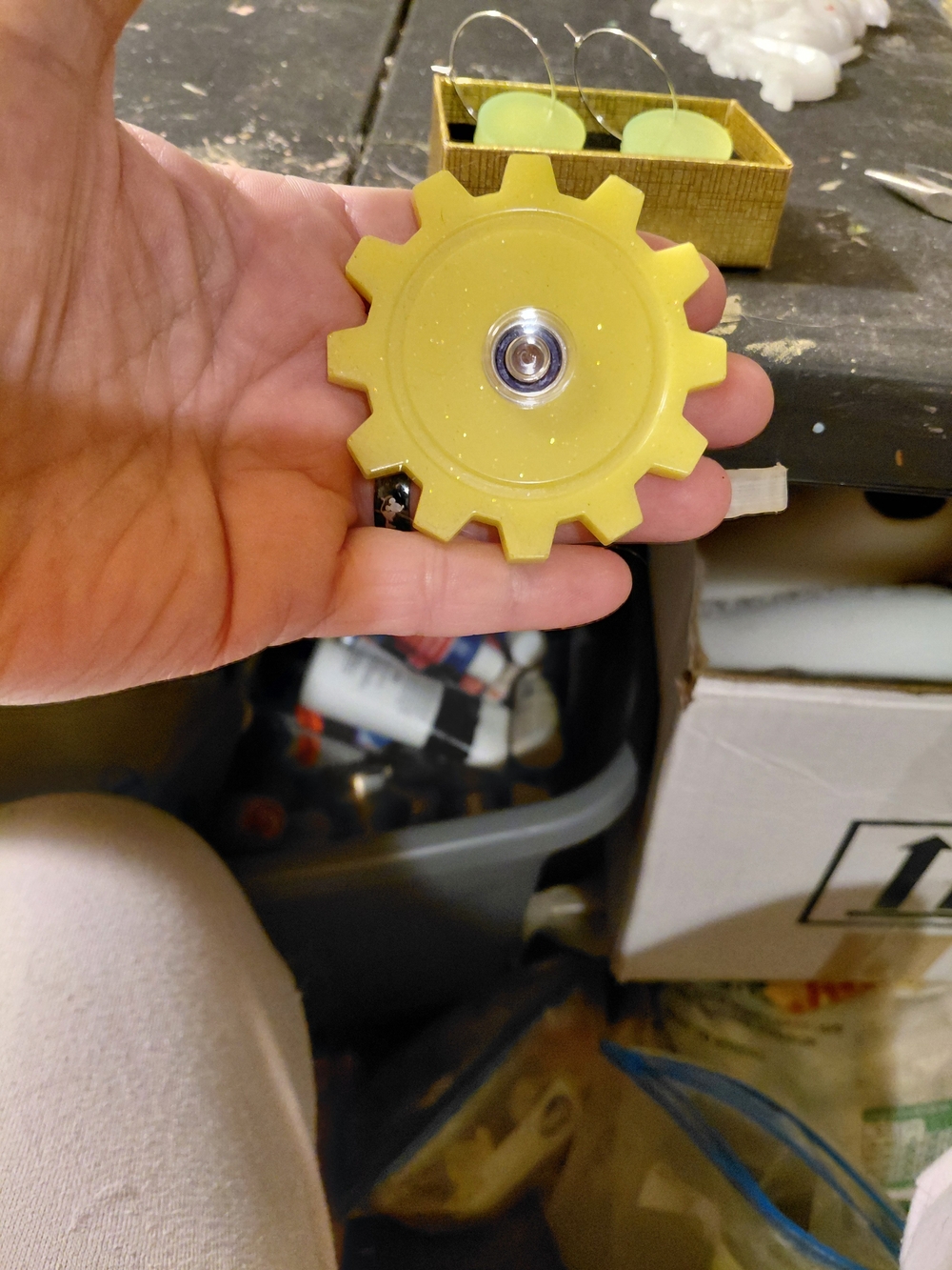 Yellow Gear Spinner Building Toy - Kids Blocks Accessory